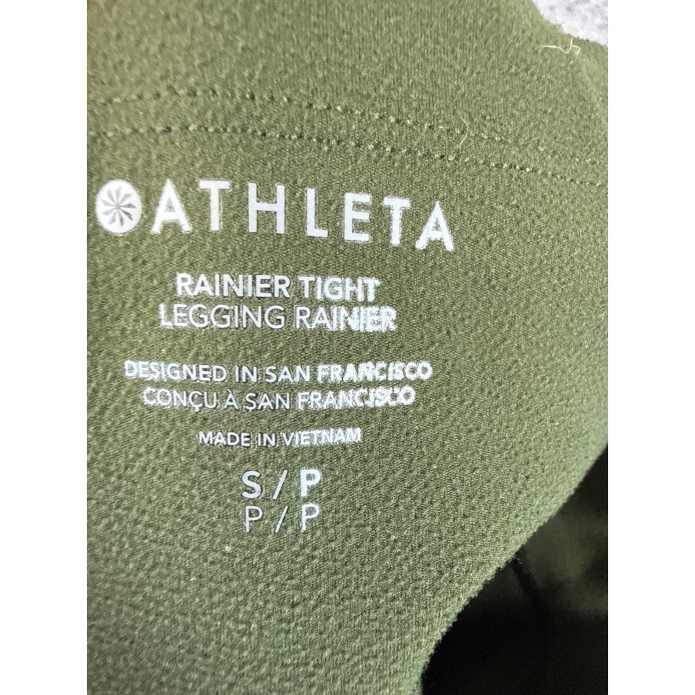 Lot of 2 Athleta Rainier Tight Leggings Size S Green & Teal Zip Pockets Vacation - Picture 4 of 14
